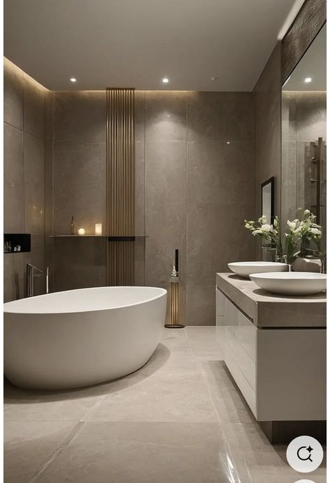 Contemporary Modern Master Bath, High End Hotel Bathroom, Luxurious Black Bathroom, Modern French Interior Design Bathroom, Elegant Bathroom Design Modern Tile, Modern Simple Bathroom Design, Modern French Bathroom Design, Modern Bathroom Ideas Luxury Master Bath, Bathroom Classic Modern