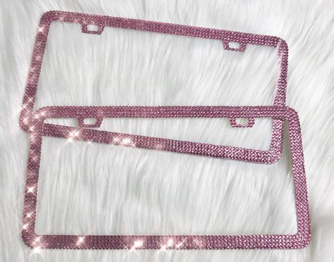 Bling License Plates Stainless Steel Frame Hand Encrusted with Swarovski Crystals - Set of 2 Plates Plates Handmade, Red Chucks, Butterfly Decal, Wedding Converse, Crystal Set, License Plates, Back Plate, Plate Frames, Stainless Steel Frame