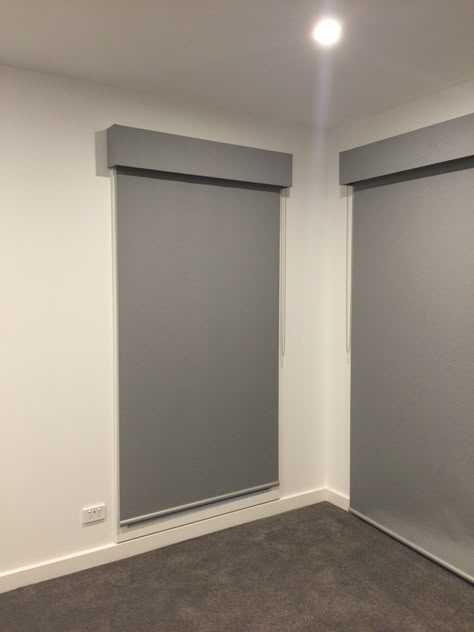 Modern Bedroom Roller Blinds, Roller Blinds Picture Window, Black And Silver Bedroom, Grey Roller Blinds Bedroom, Roller Shades Living Room, Automated Roller Blinds, Modern Window Coverings, Loft Curtains, Motorized Window Shades