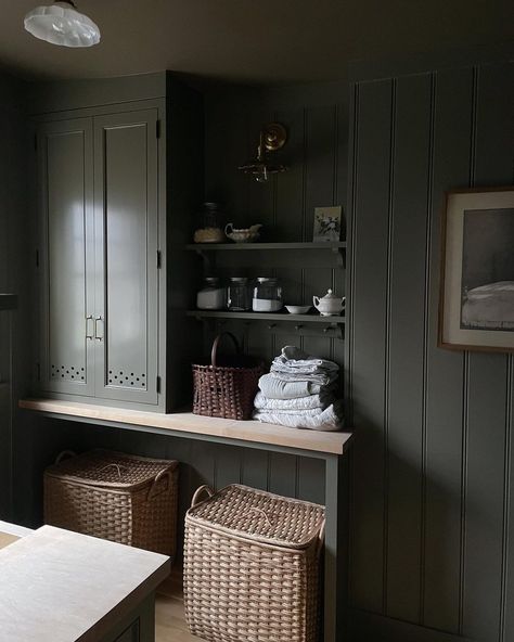 Devol Utility Room, Utility Sink Cabinet Mudroom, Utilitarian Laundry Room, Black Utility Sink, Utility Sink With Laundry Basket Underneath, Amanda Watters, Mama Watters, Utility Room, Entry Hallway