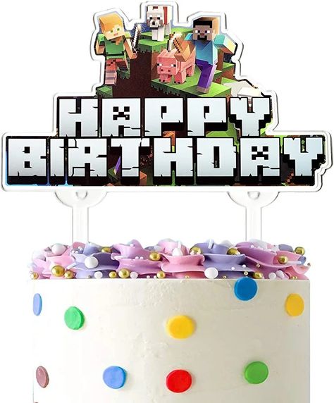 Minecraft Cake Toppers Printable, Minecraft Happy Birthday, Minecraft Cake Topper, Minecraft Printable, Printable Cake Topper, Minecraft Printables, Happy Birthday Printable, Minecraft Cake, Happy Birthday Cake Topper