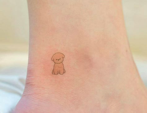 Toy Poodle Tattoo Ideas, Kona Tattoo, Mochi Tattoo, Toy Poodle Tattoo, Poodle Tattoo Ideas, Rocky Tattoo, Poodle Tattoo, Poodle Toy, Korean Tattoos