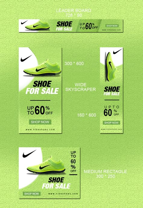 Check out my @Behance project: “Nike shoe Banners” https://www.behance.net/gallery/65215423/Nike-shoe-Banners Nike Banner Design, Sneakers Banner Design, Shoes Advertising Design, Nike Billboard, Nike Post, Shoes Banner Design, Nike Banner, Google Ads Design, Shoes Banner