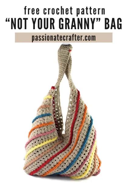 Free Crochet Pattern Not Your Granny Bag • Free Crochet Patterns Crochet Hobo Bag, Crochet Granny Stitch, Hanging Charms, Granny Stitch, Free Crochet Bag, Beginners Crochet, Crochet Bag Pattern Free, Bag Pattern Free, Crochet Market Bag