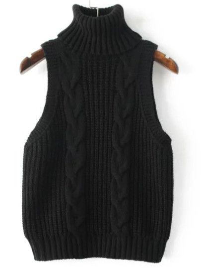 Turtleneck Sweater Vest, Cable Knit Turtleneck, Cable Knit Vest, Cable Knit Turtleneck Sweater, 2017 Fashion Trends, Sweater Vest Women, Knit Turtleneck, Knit Turtleneck Sweater, Sweater Knitting Patterns