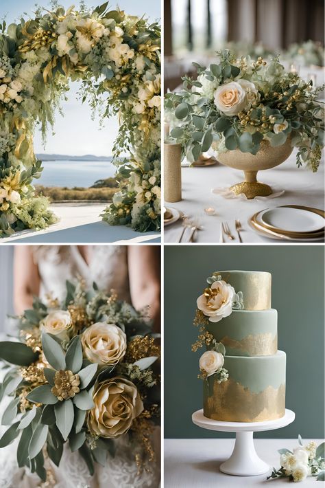 Sage green and gold wedding theme: sage green and gold wedding color scheme 

Sage green wedding | sage green and gold wedding | glamorous wedding | glamorous wedding theme | glamorous wedding cake | glamorous wedding styling | gold wedding | sage green and gold wedding ideas | sage green and gold wedding theme | sage green and gold wedding bouquet | sage green and gold wedding cake | sage green and gold wedding bouquet Green And Gold Wedding Bouquet, Wedding Cake Sage Green, Wedding Cake Sage, Green And Gold Wedding Colors, Green And Gold Wedding Cake, Wedding Theme Sage Green, Color Scheme Sage Green, Green And Gold Wedding Theme, Wedding Ideas Sage Green