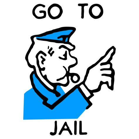 Go to Jail Clip Art | Monopoly & Myths of Criminal Justice – Zone of Non-being Jail Ideas, Monopoly Cards, Getting Arrested, Vacation Bible School Themes, Sports T Shirts, Monopoly Man, Go To Jail, Monopoly Board, The Warden