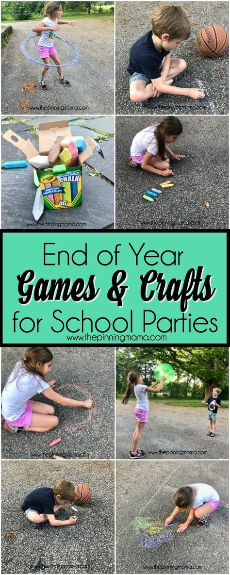 Ideas for End of Year school parties and crafts. Class Party Activities, Crafts For School, School Party Games, Classroom Party Games, Kindergarten Party, Summer Preschool Crafts, Summer Party Games, School Holiday Party, End Of Year Party