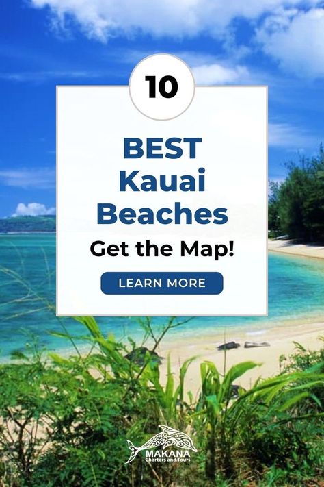 When doing your Kauai Hawaii trip planning, this list of the top 10 Kauai beaches will help you discover amazing locations all over the island and the helpful map will get you there. Learn what you'll find at each side of the island and what you need to know to stay safe whether you're looking for North Shore Kauai, South Shore Kauai, the east side of Kauai, or the west side of Kauai. Discover the top 10 Kauai beaches and get your Kauai Hawaii trip planning started now! | hawaii trip planning Kauai Hawaii Honeymoon, Kauai North Shore, Kauai Hikes, Kauai Food, Kauai With Kids, Kauai Map, North Shore Kauai, Kauai Hiking, Kauai Photography