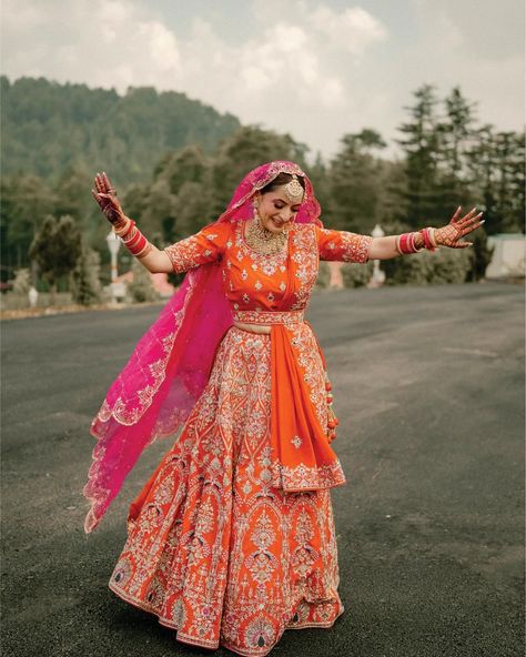 Decked up in the prettiest red lehenga with heavy jewellery and a coy smile, it perfectly describes an Indian bride. However, India has a diverse religion, and with every mile, you will see people following their own beliefs. While most Indian weddings have similar age-old rituals and traditions, the bride's attire is not the same. At a Punjabi wedding, you would see the bride donning a red patiala suit. On the other hand, at a Marathi wedding, the bride would wear a nauvari saree.
 
 Be Red Patiala Suit, Pahadi Bride, Heavy Jewellery, Marathi Wedding, Nauvari Saree, Bride Attire, Glittery Eyes, Bridal Dupatta, Veil Styles