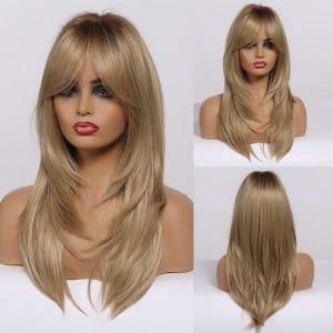 Orange To Blonde Hair, Honey Blond, Long Blonde Wig, Wavy Hairstyles Medium, Hair Blond, Blonde Layers, Natural Hair Wigs, Long Curly Wig, Cosplay Hair