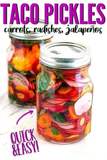 Dried Radish Recipe, Taco Pickles, Mexican Pickled Carrots, Carrots And Radishes, Vegetable Tacos, Pickled Vegetables Recipe, Pickled Foods, Canning Pickles, Spicy Tacos