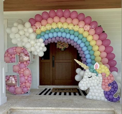 Balloon Decorations Unicorn, Unicorn Balloons Decoration, Unicorn Party Balloon Decorations, Unicorn Balloon Decor, Rainbow Unicorn Balloon Ideas, Unicorn Balloon Backdrop, Unicorn Balloon Decorations, Unicorn Balloon Ideas, Unicorn Balloon Garland