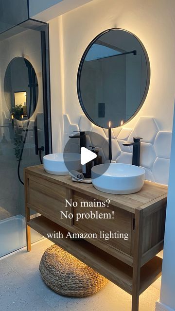 Joanna Fletcher on Instagram: "A cost saving and simple solution to installing lights when there’s no mains electric available (ir if you overlooked it when you were in a rush to build!) These wireless lighting options have you covered! Amazon links to the lighting in my storefront and I’ll link to stories.

#amazonfavorites #amazonfinds #amazonfinds2024 
#homestyling #homedecor #homehacks #neutraldecor #amazondeals #myhomevibe #homehacks #wirelesslighting #lighting #lamps #tablelamp #walllamp #lightingideas #bedroomlighting #statementlighting #diydecor #homedecoronabudget" Wireless Bathroom Lighting, No Electricity Lighting Ideas, Bunkhouse Ideas, Bathroom Lighting Ideas, Wireless Lighting, Lamp Bathroom, Glamper Camper, Wireless Lights, Home Lighting Design