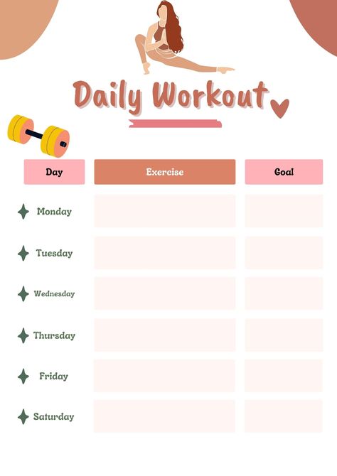 Workout Routine Template, Workout Checklist Printable, Work Out Planner, Digital Workout Planner, Gym Planner, Planners Ideas, Fitness Backgrounds, Plan Workout, Planner Workout