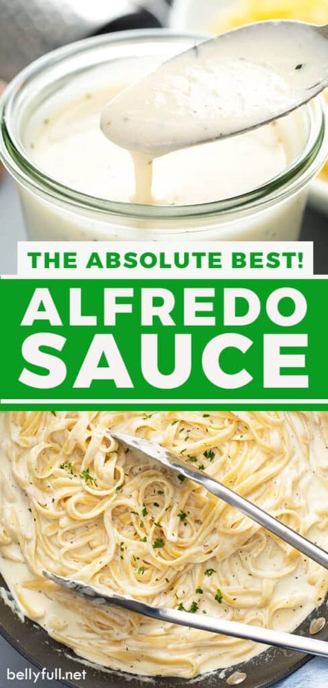 The best homemade Alfredo sauce made from scratch with only a handful of natural ingredients. This easy recipe comes together in just minutes and will knock your pasta socks off! Store-bought Alfredo doesn't even compare. Scratch Alfredo Sauce, Homemade Alfredo Sauce Easy, Best Homemade Alfredo Sauce, Best Alfredo Sauce, Best Alfredo, Homemade Alfredo Sauce Recipe, Alfredo Sauce Easy, Alfredo Sauce Recipe Easy, Make Alfredo Sauce