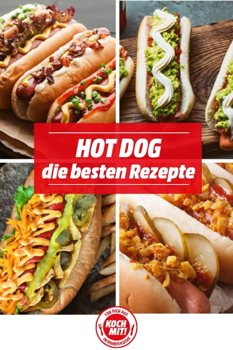 Hot Dog Buffet, Hot Dog Party, Burger Hot Dog, Gourmet Hot Dogs, Hot Dog Toppings, Best Fast Food, Fast Food Items, Fast Foods, America Food