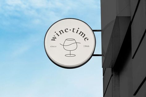 Round hanging sign mockup, editable design | premium image by rawpixel.com / Nantawat laohabutr Sign Mockup Free, Signage Restaurant, Store Mockup, Signage Mockup, Mockup Logo, Store Signage, Sign Mockup, Wine Shop, Shop Sign