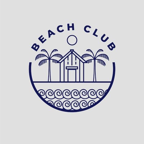 Flat design beach club logo template | Free Vector #Freepik #freevector #beach-logo #club-logo #personal-logo #logo Beach Club Logo, Esthetics Logo, Beach Logos, Beach Resort Design, Travel Logos, Ct Logo, Logo Moodboard, Beach Silhouette, Logo Club