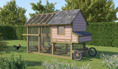 Mobile Chicken Coop, Chicken Shed, Diy Chicken Coop Plans, Chicken Tractor, Chicken Coop Run, Building Foundation, Coops Diy, Diy Chicken, Coop Plans