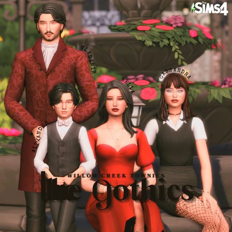 #TheSims4 #Sims4Makeover #GothicFamily #Sims4CC #GothicStyle #Sims4Gameplay #Simstagram #SimsCommunity #Sims4Customization #GothicMakeover #Sims4Inspiration #SimsMakeover #Sims4Gothic #CustomContent #GothicFashion #Sims4Aesthetic #Sims4Characters #Sims4Creations #Sims4Storytelling #GothicSims Sims 4 Vampire Family, Sims 4 Character Inspiration, Sims 4 Goth Family, Gothic Family, 4 Family, Sims 4 Family, Sims 4 Characters, Dark Look, Sims4 Cc