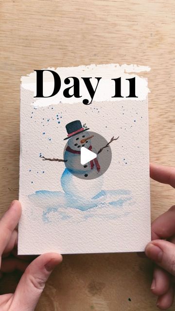 Hand Painted Christmas Cards, Watercolor Snowman, Watercolor Christmas Cards Diy, Watercolor Holiday Cards, Painted Christmas Cards, Watercolor Holiday, Crafty Hobbies, Christmas Stock Photos, Learn Watercolor Painting