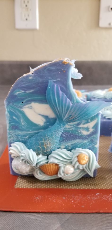 Easter Soap Ideas, Easter Soap, Making Soaps, Ocean Soap, Beach Soap, Mermaid Soap, Soap Design, Soap Display, Mermaid Stuff