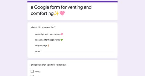 Heart This Story Instagram, Google Forms Vent, Vent In The Comments, Notes App Vent, Vent Friends, Fun Online Quizzes, V Card, Helpful Advice, Hello Kitty Printables