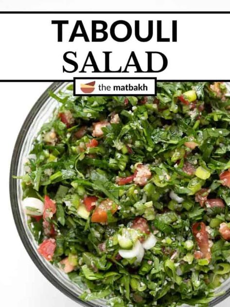 Tabouli salad is a popular Lebanese parsley salad made with Italian parsley, tomatoes, onions, bulgar wheat, lemons, and olive oil. Traditional Lebanese Food, Tabouli Salad Recipe, Balanced Salad, Lebanese Salad, Tabouli Salad, Bulgar Wheat, Parsley Salad, Quinoa Tabbouleh, Italian Parsley