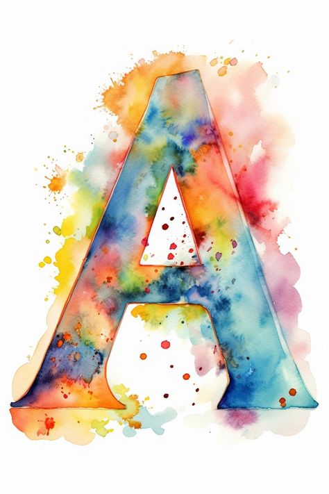 Premium Photo | Photo a letter art print featuring the painting a letter a by my inspiration A Letter Wallpaper, Note Writing Paper, Photo Letters, School Murals, Watercolor Lettering, Space Party, Mural Design, Painted Letters, Tattoos For Daughters