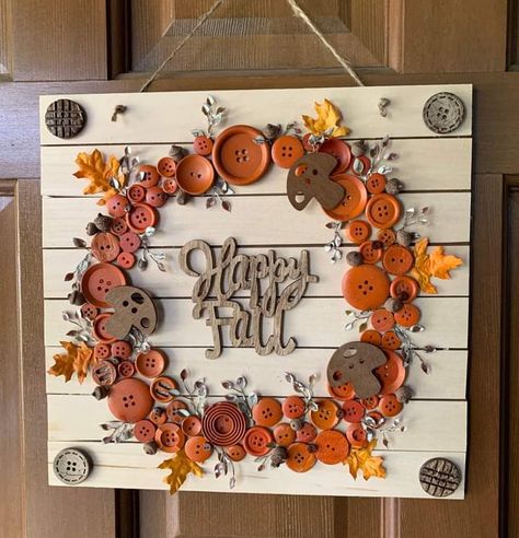 Buttons Crafts Diy, Fall Pumpkin Crafts, Fall Decor Diy Crafts, Dollar Tree Fall, Fall Thanksgiving Decor, Fall Halloween Crafts, Fall Crafts Diy, Autumn Crafts, Fall Halloween Decor