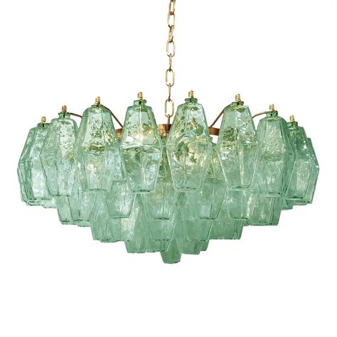 Poliedro Murano Glass Green Chandelier With Gold Metal Frame | Chairish Green Glass Chandelier, Entry Chandelier, Green Chandelier, Kitchen 2023, Colorful Chandelier, Green Chandeliers, Blown Glass Chandelier, Murano Chandelier, Murano Glass Chandelier