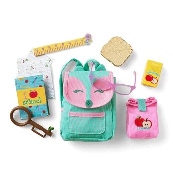 Ready to Learn Backpack and Lunch Set | American Girl Wiki | Fandom American Girl Doll Sets, Pink Lunch Bag, Our Generation Doll, Lunch Set, Barbie Doll Set, American Girl Doll Stuff, Doll Backpack, American Girl Doll Accessories, Fox Face