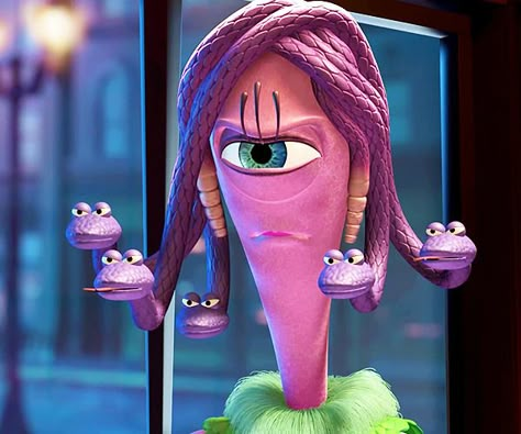 Monsters, Inc. (2001) Monsters Inc Girl, Monsters Inc Characters, Sully Monsters Inc, Snake Hair, Monster Inc, Monsters University, Monster University, Fictional Crushes, Cat Names