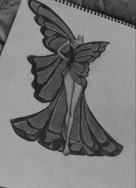 Butterfly Dress Drawing Fashion Illustrations, Womens Body Sketch, Fashion Illustration Collage, Fashion Drawing Sketches, Fashion Drawing Tutorial, Fashion Illustration Sketches Dresses, Cool Pencil Drawings, Meaningful Drawings, Fashion Designing