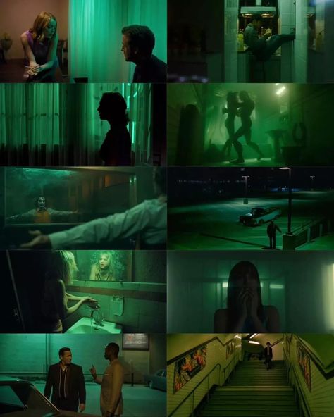 colours in film: 𝘎𝘳𝘦𝘦𝘯 La La Land (2016) Chunking Express (1994) Vertigo (1958) The Shape of Water (2017) Joker (2019) Paris, Texas (1984) Climax (2018) Blade Runner 2049 (2017) Green Book (2018) Amélie (2001) Chunking Express Cinematography, Blade Runner 1982 Cinematography, Green Movie Aesthetic, Green Film Aesthetic, Vertigo 1958, The Green Book, Green Movie, Color In Film, Shape Of Water