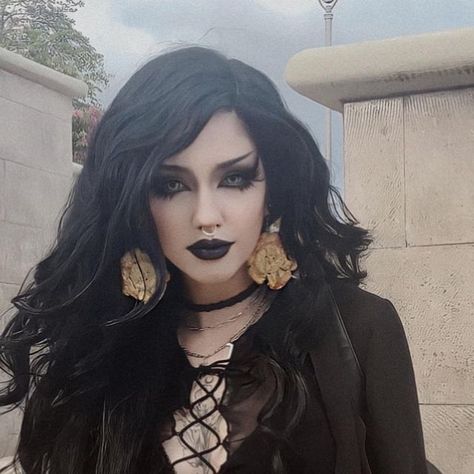 𝔏𝔲𝔞𝔫𝔫 ℜó𝔰 | a 𝓦𝓲𝓽𝓬𝓱 from the tropical goth, metal scene on Instagram: "[insert tostón emoji] Clothing: -Skirt - @punkrave -Shirt- @romwe Face: -Black lipstick and eyeshadow- @necromancycosmetica Use code ‘luann’ for discount -Eyelashes and eyeliner - @hellbitesbeauty Use code ‘Luann’ for discount -Eye contacts- @pinkyparadisedotcom Use code ‘luann.ros10’ for discount Tostones in my store @deityofdecay 🖤" Tropical Goth, Emoji Clothes, Rave Scene, Goth Metal, Eye Contacts, Scene Goth, Black Lipstick, Punk Rave, Eyelashes