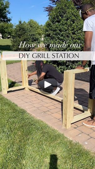 Diy Grill Station, Outdoor Cooking Spaces, Diy Grill, Grill Station, Just Saying, We Did It, Let Me Go, Woodworking Videos, Backyard Oasis