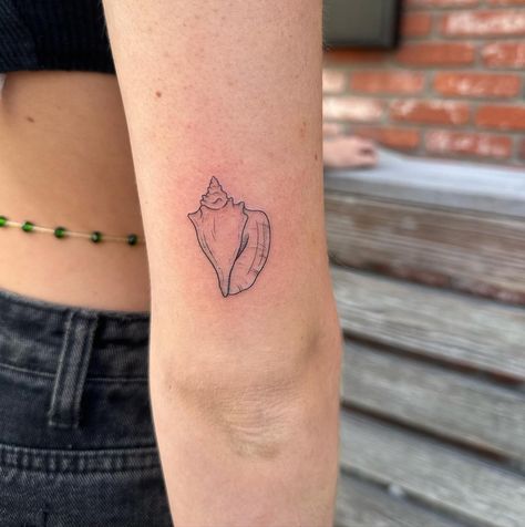 Magic conch by @carlytattoosart Conch Tattoo Shell, Cape Cod Tattoo, Conch Tattoo, Conch Shell Tattoo, I Need A Tattoo, Shell Tattoo, Shell Tattoos, Tattoo Time, Cute Little Tattoos