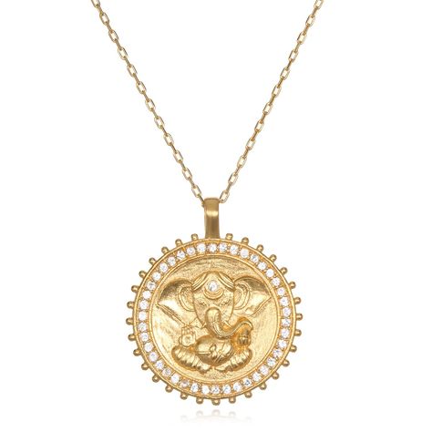 Satya Jewelry Womens White Topaz Gold Ganesha Pendant Necklace 30-Inch, One Size Ganesha Pendant, Satya Jewelry, Mandala Necklace, Lotus Pendant, Journey To Success, Path To Success, Topaz Stone, Spiritual Jewelry, White Topaz