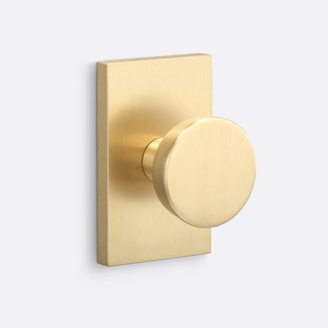 Sure-LocHardware Ridgecrest Mountain Oakley Single Dummy Door Knob | Wayfair Brass Interior Door Knobs, Doorknobs Interior, Modern Door Knobs, Satin Brass Door Hardware, Gold Door Knobs, Door Knobs Interior, Mid Century Door, Brass Door Hardware, Interior Door Hardware