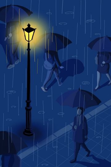 lights,rainy,night,hand painted,city,emotion,rain Illustration Background, In The Rain, The Rain, Free Download, For Free, Illustrations