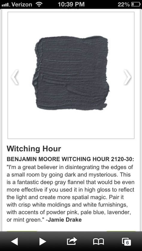 Bm Witching Hour, Benjamin Moore Topsoil, Witching Hour Benjamin Moore, Media Room Paint Colors, Bedroom Moody, Painted Brick Exteriors, Exterior House Paint, White Molding, Exterior House Paint Color Combinations