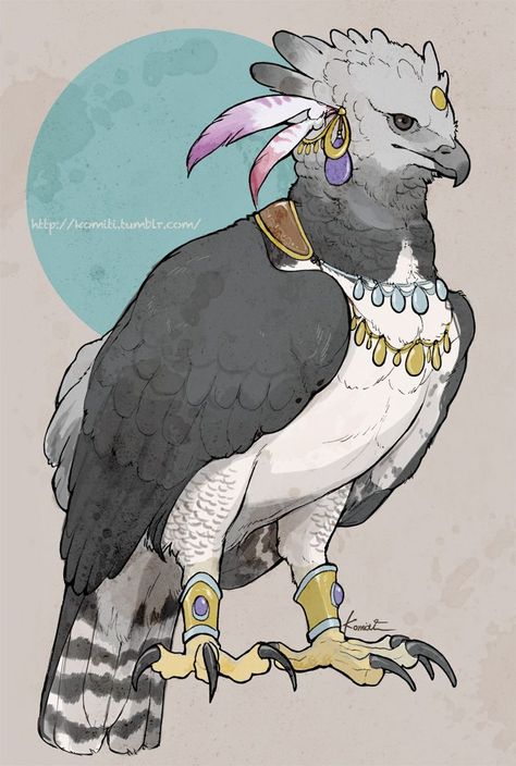 Harpy Eagle Art, Harpy Eagle Drawing, Marbled Polecat, Harpy Eagle, Eagle Drawing, Wild Dog, African Wild Dog, Fantasy Beasts, Creature Drawings