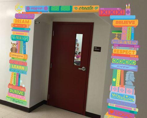 Book Archway, Library Entrance, Library Exhibition, Library School, Elementary School Library, Library Posters, Library Wall, Library Decor, Library Design