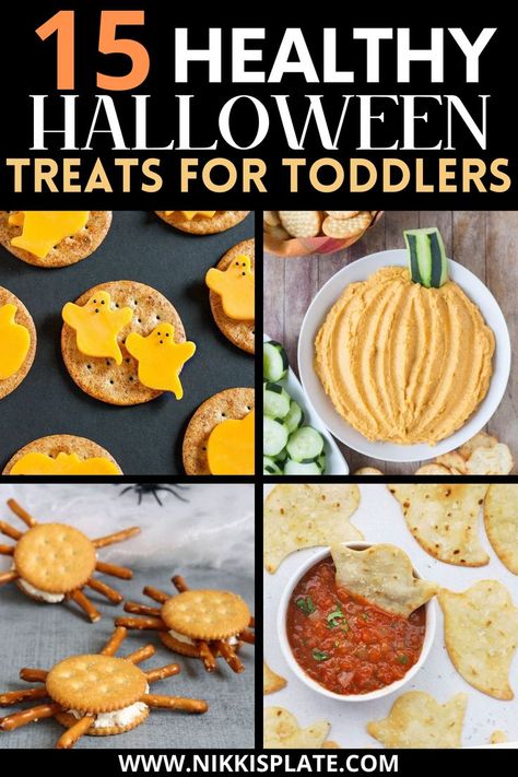 15 Healthy Halloween Treats for Toddlers || Spooky Toddler Snack Ideas; Looking for healthy Halloween snacks for kids? Here are many favourite healthy halloween recipes for toddlers! Halloween Food For Preschoolers, Toddler Halloween Party Food Ideas, Healthy Halloween Cookies For Kids, Kids Healthy Halloween Snacks, Fun Healthy Kids Snacks, Fall Halloween Appetizers, Toddler Halloween Snack Ideas For Daycare, Healthy Toddler Halloween Treats, Easy Halloween Snacks Healthy