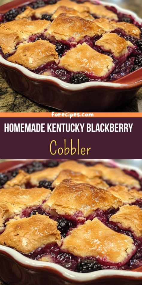 Homemade Kentucky Blackberry Cobbler Bisquick Blackberry Cobbler Easy, Blackberry Cobbler Bisquick, Kentucky Blackberry Cobbler, Blackberry Recipes Easy, Blackberry Dessert Recipes, Easy Blackberry Cobbler, Grape Pie, Blackberry Dessert, Blackberry Cobbler Recipe