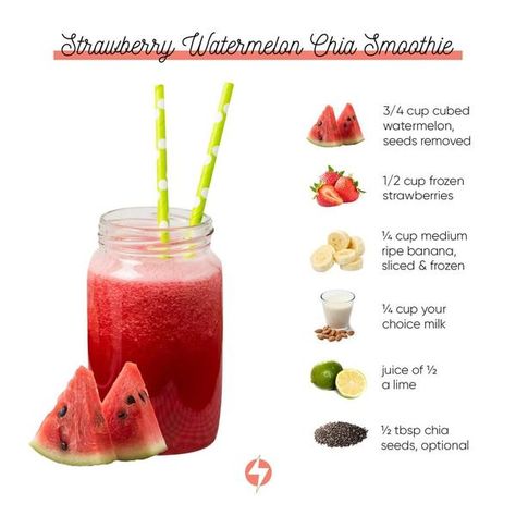 Quick Healthy Smoothies, Simple Healthy Smoothie Recipes, Healthy Smoothie Recipes For Breakfast, Cherry Vanilla Smoothie, Smoothies To Make, Chai Smoothie, Pb And J Smoothie, Chia Smoothie, Watermelon Smoothie