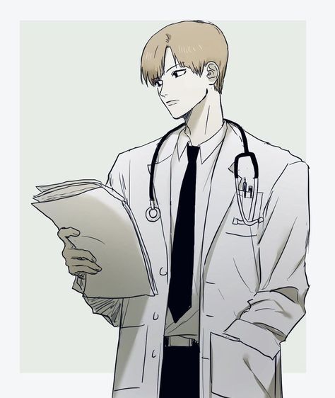 Anime Doctor Drawing, Doctor Anime, Blue Hour Photography, Doctor Drawing, Slice Of Life Anime, 강아지 그림, Haikyuu Characters, Haikyuu Fanart, 영감을 주는 캐릭터