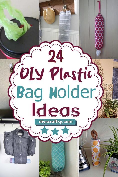 24 DIY Plastic Bag Holder Ideas Plastic Bag Holders Diy, Sellable Crafts Make And Sell, Bag Holder Ideas, Crochet Grocery Bag Holder, Diy Grocery Bag Holder, Diy Home Cleaning Hacks, Love Diy Gifts, Diy Plastic Bag Holder, Diy Plastic Bag